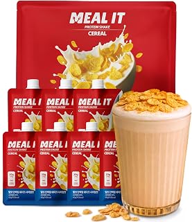 Cereal Protein Shake with Cereal Crunch, 7 Packs | 20g protein, 6g fiber, Korean meal replacement shake, snack, 1.41 oz each