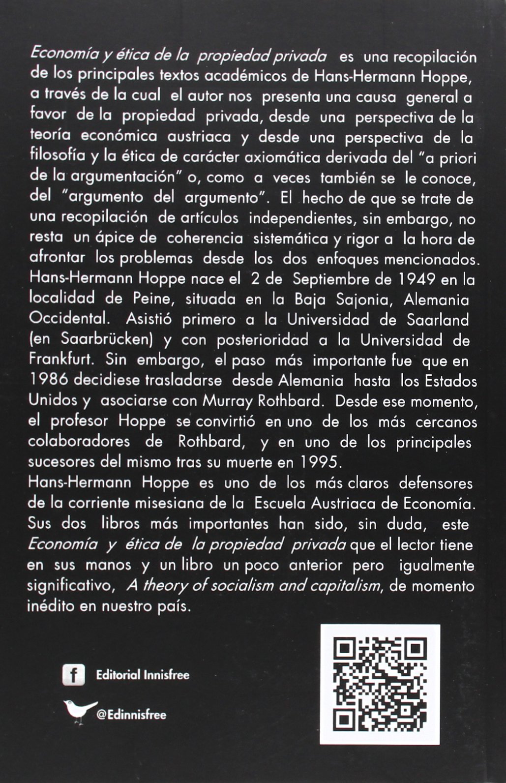 Economía Y Ética De La Propiedad Privada (SIN COLECCION)