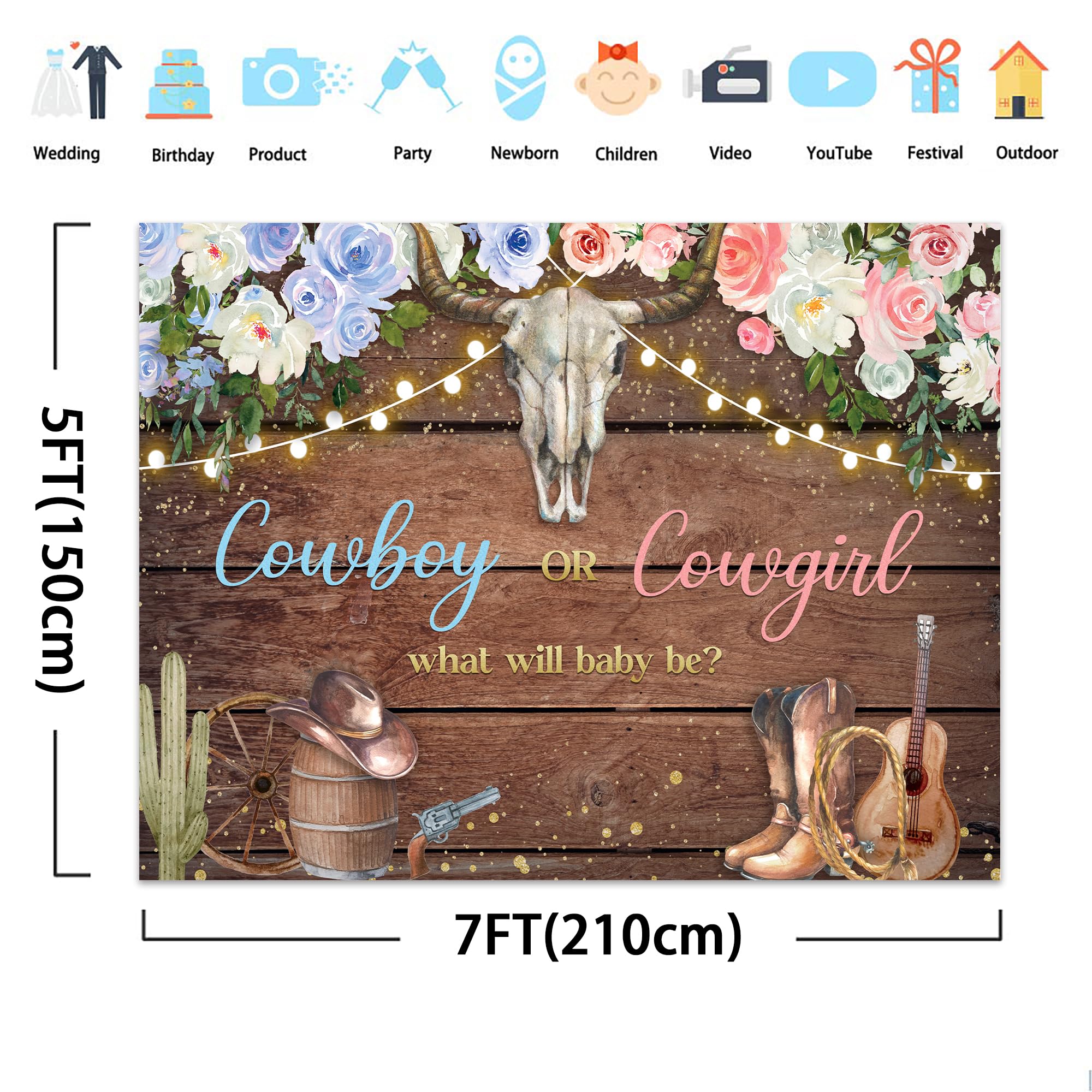 76Pcs Highland Cow Bull Or Heifer Gender Reveal Decorations Holy Cow Gender Reveal Backdrop Brown Balloon Garland Arch For Cowboy Cowgirl Gender Reveal Farm Highland Cattle Baby Shower Party Supplies