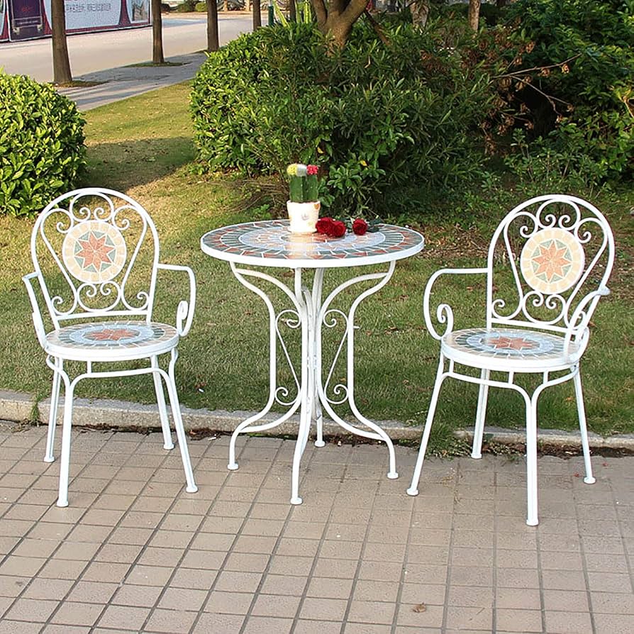 お庭に、テラスに♪組み立て不用！完成品『ガーデンテーブル』2人掛けサイズ お庭に、テラスに♪組み立て不用！完成品『ガーデンテーブル』2