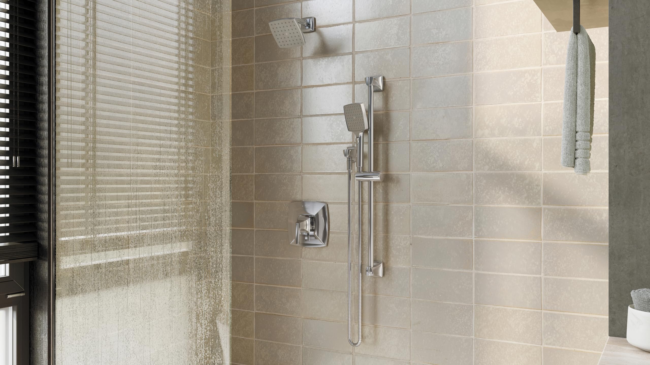 Condition photo showing New/Like New for Symmons Oak HydroMersion Single Handle Shower Faucet Trim Kit with Hand Spray in Polished Chrome - 1.5 GPM (Valve not Included) - S569815TRM