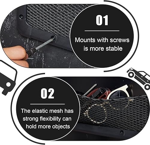 Miniatura 18 de Almacenamiento para el vehículo o la autocaravana, estructura de plástico ABS, malla para organizar el automóvil, bolsa de red, soporte, bolsillo