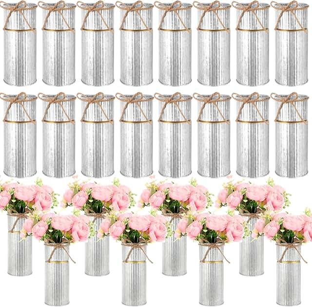 Mimorou 16 Pcs 7.48 Inch Wedding Vases for Centerpieces Mason Jars with ...