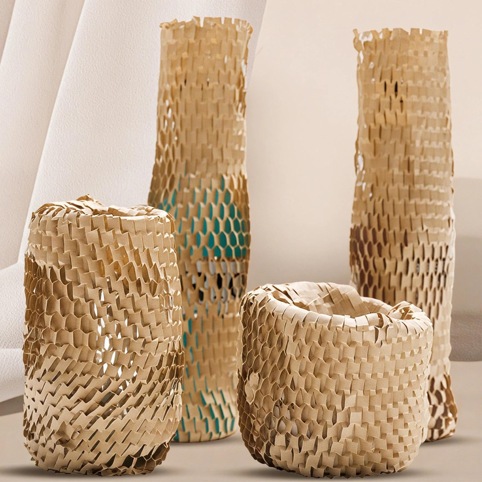 Papier d'emballage en nid d'abeille 30cm x 50m Rouleaux de Calage Recyclés pour Protection Objets Fragiles