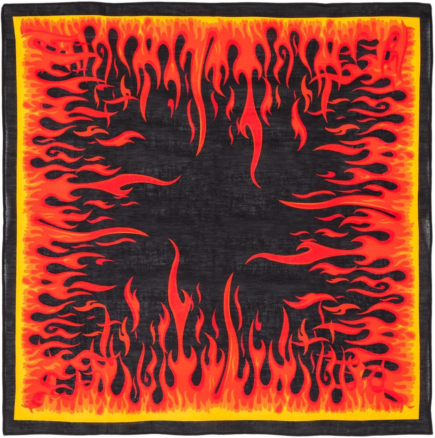 Sewology Flame Bandanna Wearable Scarf 100% Cotton, 21 x 21 Inch, Black, Red