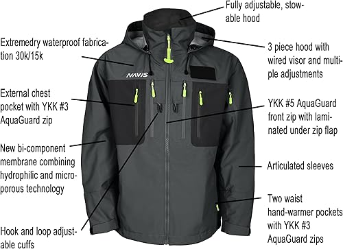 Miniatura 2 de Mens 3L-Gore Pro-Tex Waterproof Fishing Wading Jacket Foul Weather Gear with Storm Hood & Pockets