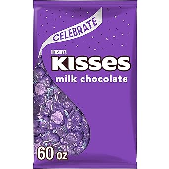 HERSHEYS KISSES Milk Chocolate Candy Bulk Bag, 60 oz
