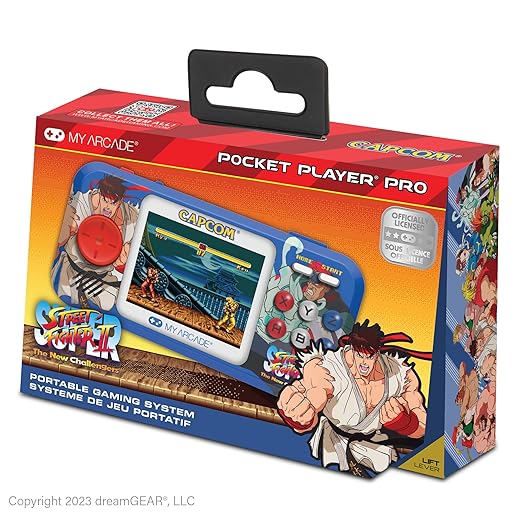 My Arcade Street Fighter II Pocket Player Pro: Portable Game System with 2 Games, 2.75" Color Screen