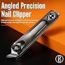 Beauté Secrets Ingrown Nail Clipper with Slanted Curved Blade | Stainless Steel Toenail Cutter for Thick Nails | Angled Precision Nail Clippers for Seniors, Men & Women | Anti-Slip Grip Nail Cutter, Silver gallery image