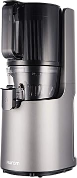 Hurom H-200 Electronic Slow Juicer Machine (Silver) - Self Feeding w Big Mouth Hopper to Fit Whole Fruits & Vegetables - Healthy Living - Easy Rinse Clean No Scrub BPA Free Easy Assembly