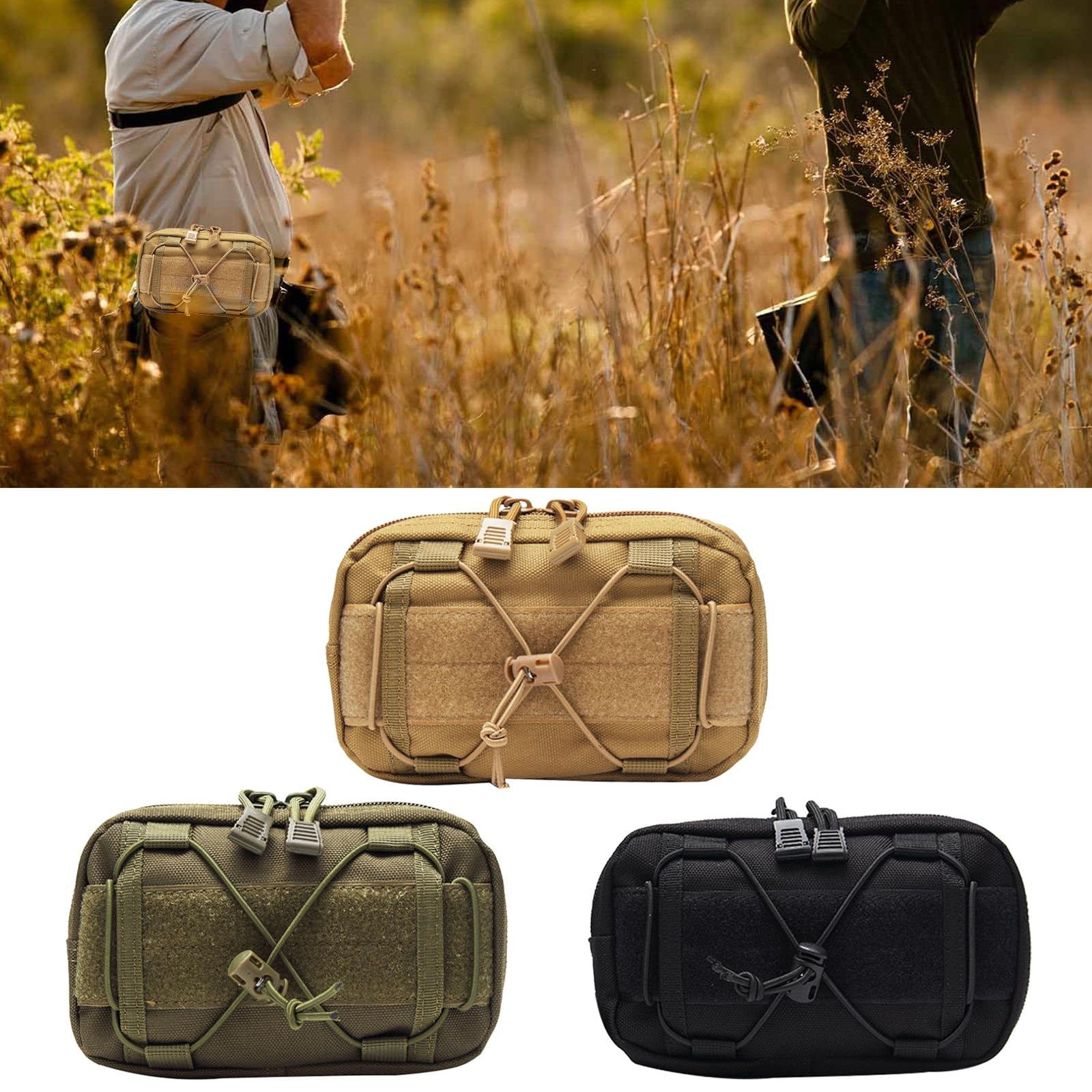 Vdaxvme Pochettes Utilitaires Molles Tactiques Horizontales - Idéal Camping Randonnée