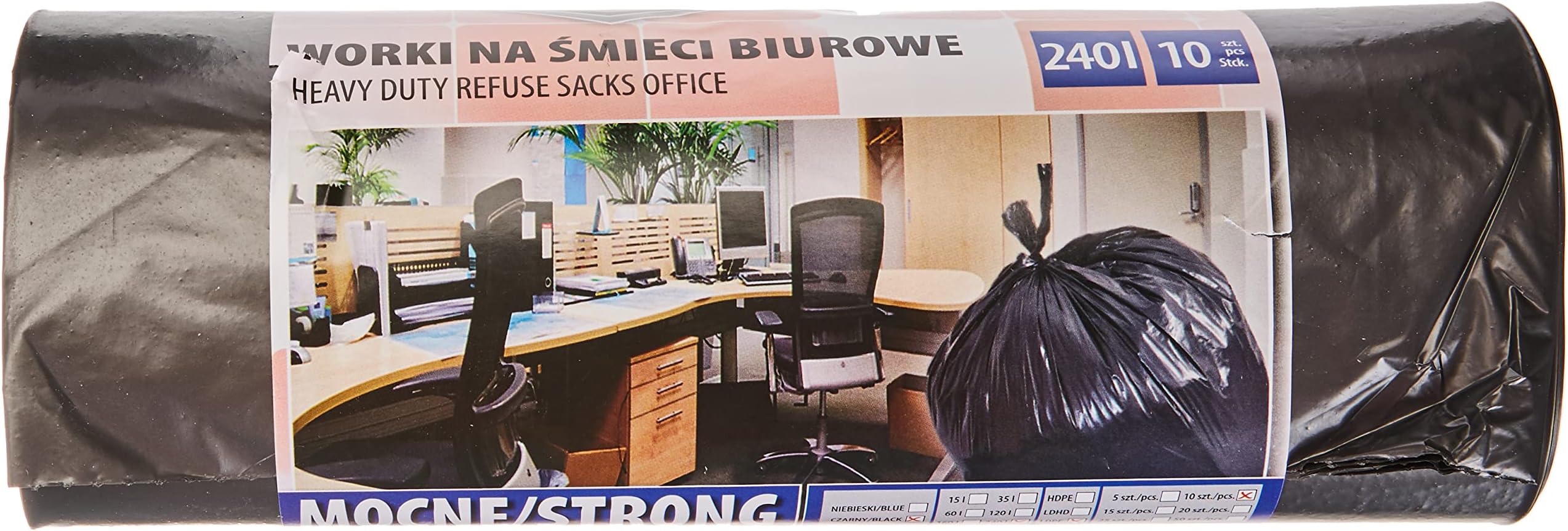 Lot De 20 Sacs Poubelle Jetables De 120L Noir