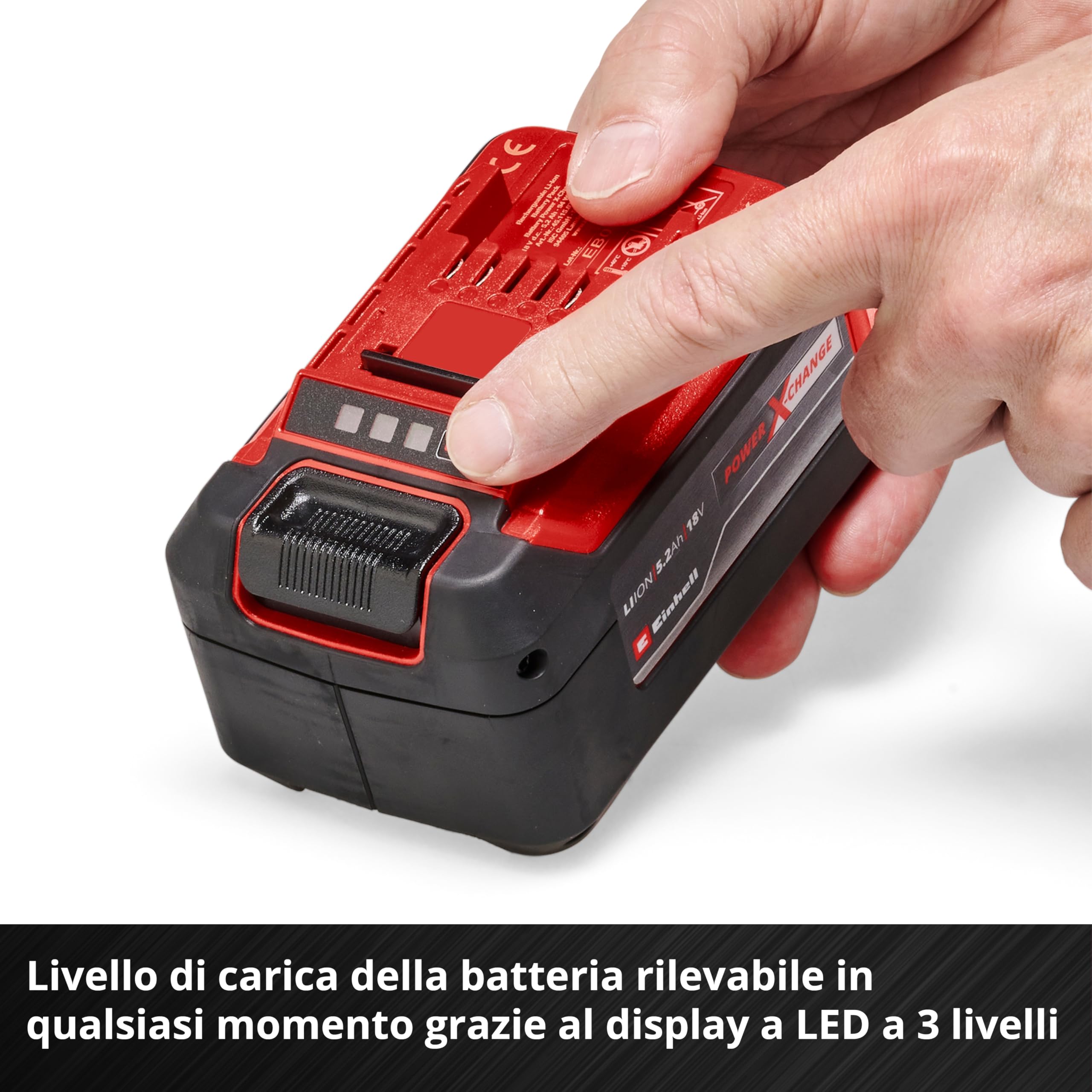 Original Einhell Batteria da 5,2 Ah e dispositivo di ricarica Power X-Change Starter Kit (ioni di litio, 18 V, tempo di ricarica di 100 minuti, adatto a tutti i dispositivi Power X-Change)