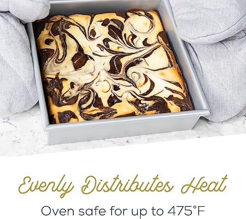 Miniatura 2 de Ultra Cuisine Molde cuadrado para tartas, barra de acero antiadherente, fácil de liberar, herramienta duradera para hornear, ideal para brownies,