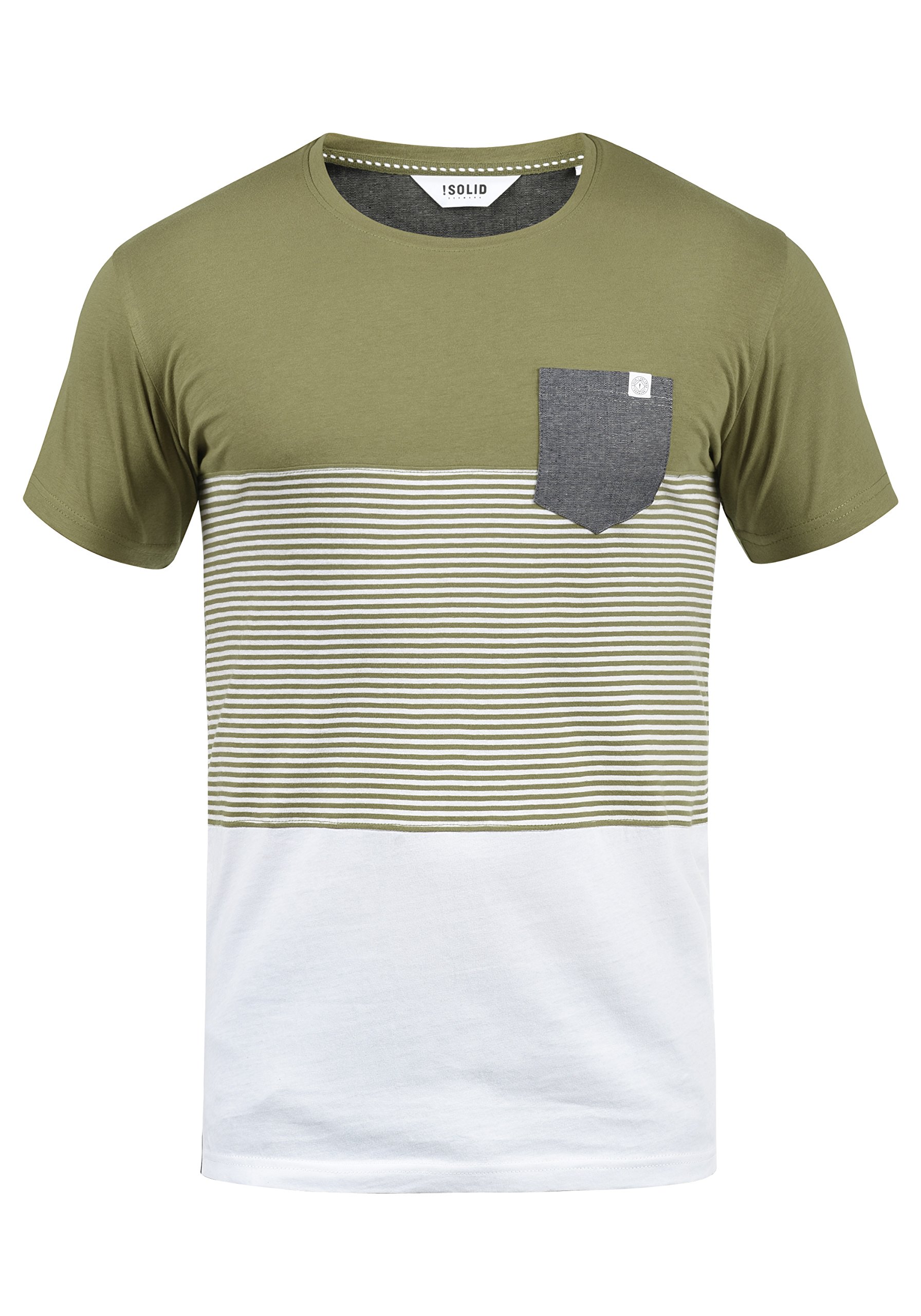 !Solid SDMalte Herren T-Shirt Kurzarm Shirt mit Streifen Rundhals-Ausschnitt Baumwollmischung Regular fit