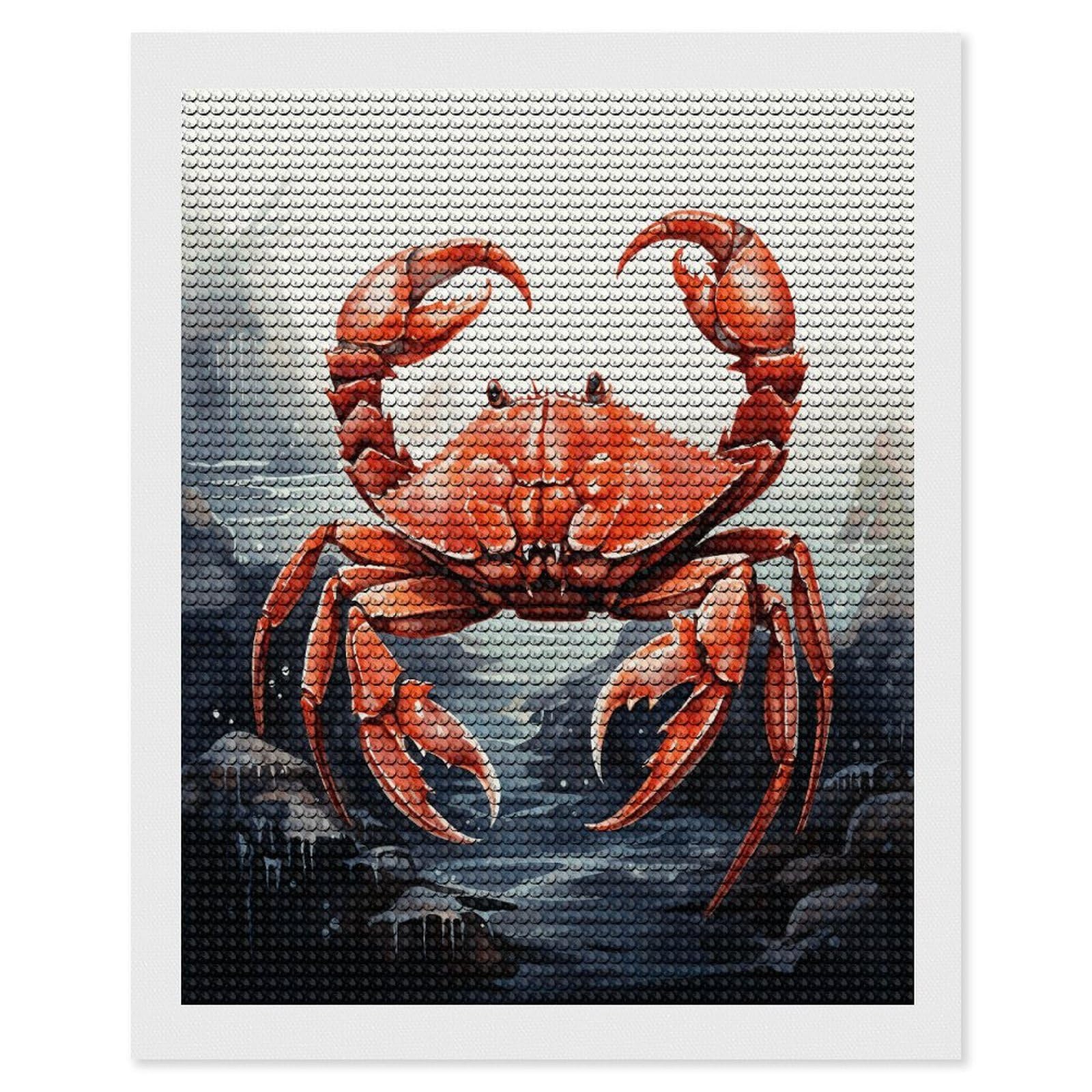 FekiLoot Red Crab Sea Diamond Art Kits for Adults Diamond Painting Kits for Beginners DIY Diamond Art Kits Round Full Drill Diamond Dot Gem Painting for Home Wall Decor Gift 16"x20"