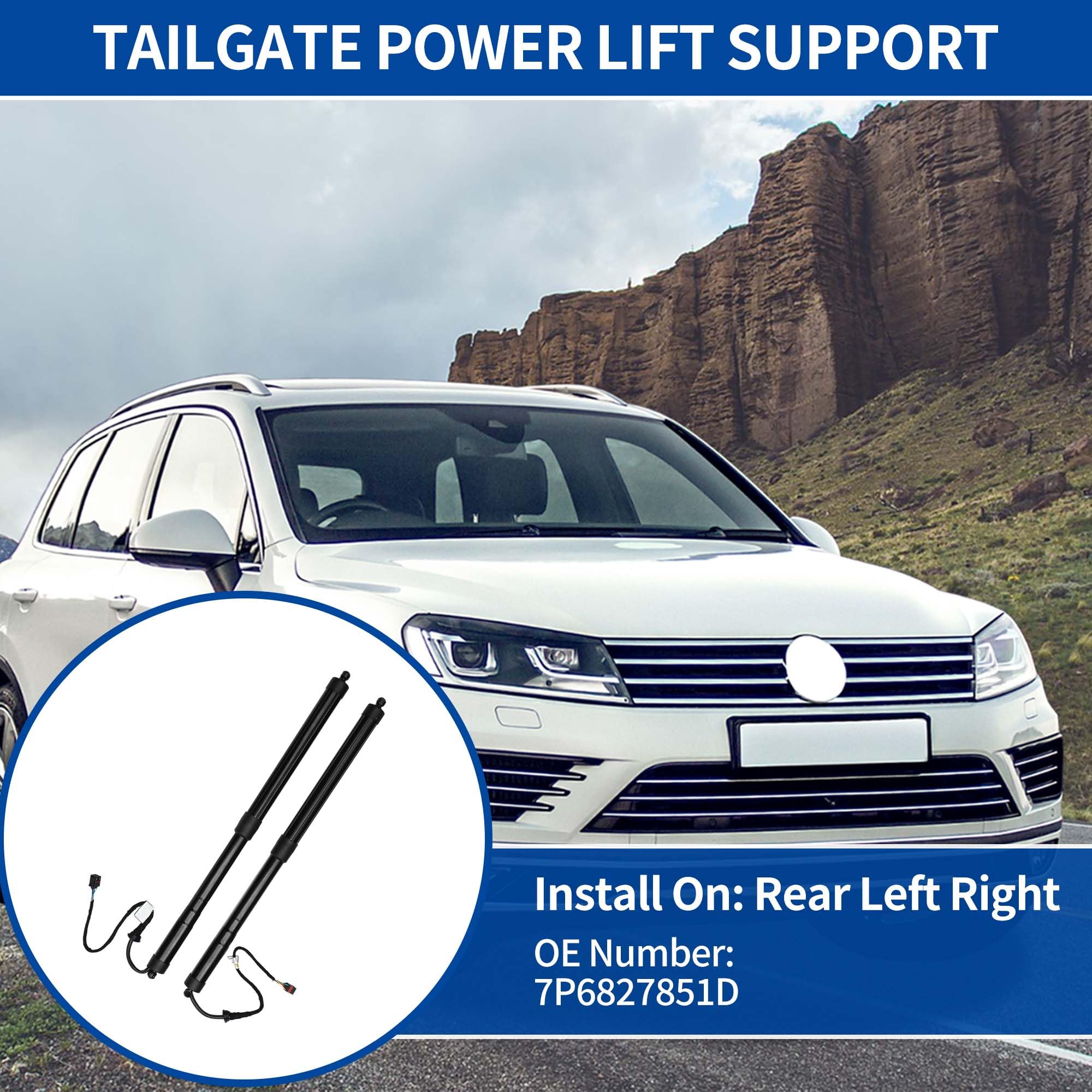 QUARKZMAN Soporte De Elevación De Potencia De Puerta Trasera Izquierda Derecha Para Volkswagen Touareg 7P 2011-2015 Sport Utility Amortiguador De Choque Puerta Trasera No.7P6827851D 1 Par