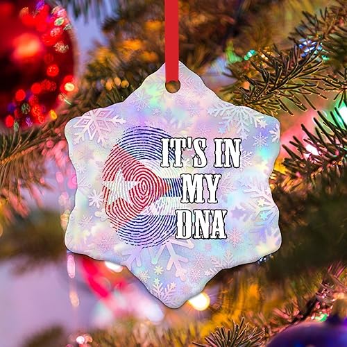 Miniatura 5 de WoGuangis Cuba It's in My DNA Adorno de Navidad Cuba Decoración de árbol de Navidad National Symboy Adornos de Navidad de cerámica Recuerdo Año