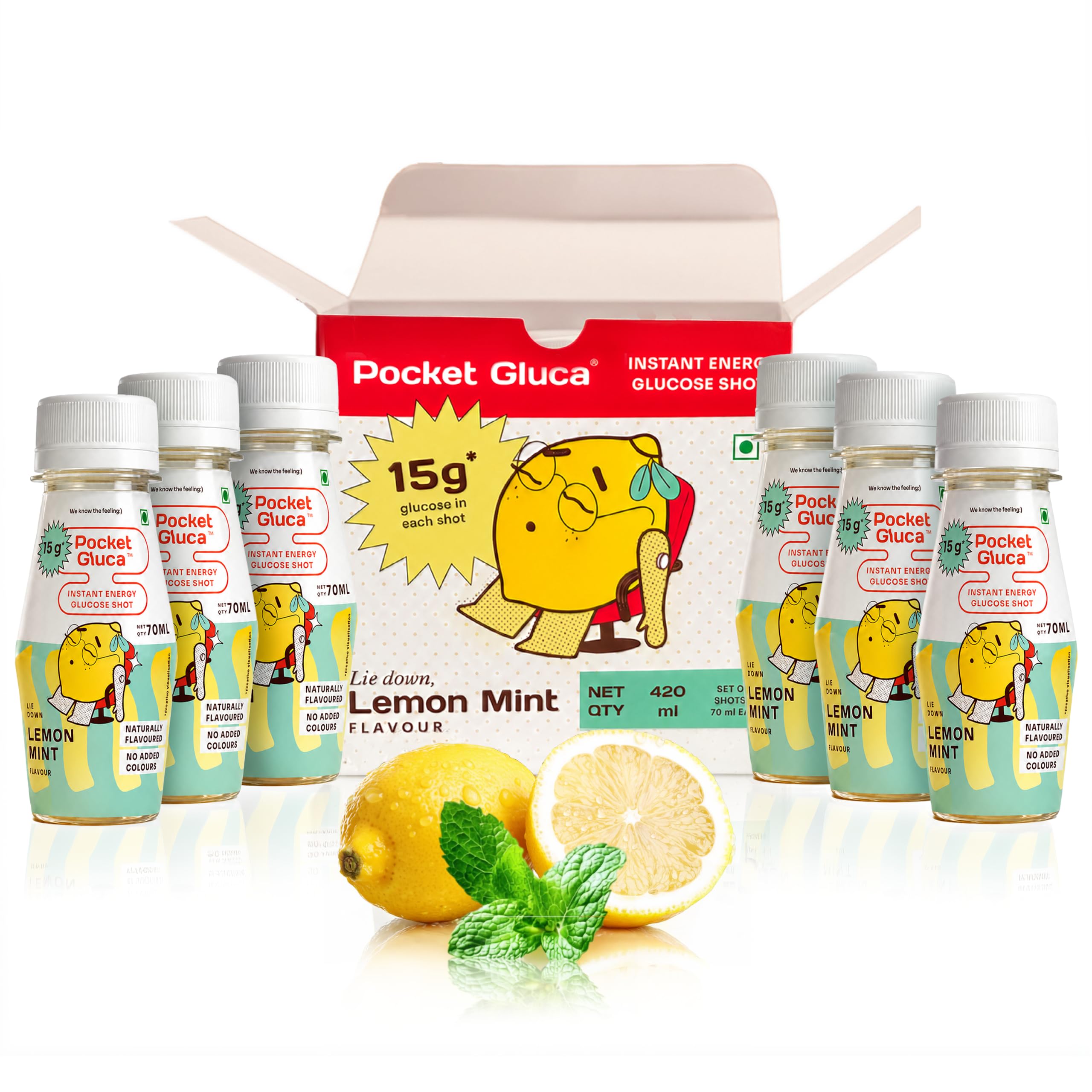 PocketGluca Instant Glucose Shots | Glucose Drink | Ready to Drink Liquid | 70 ml | 15 g glucose each | Lemon Mint FLavour | Natural Flavours | NO ADDED COLOURS | Helps with low glucose | NO REFRIGERATION (Lemon Mint, Value PACK OF 18)-image-12
