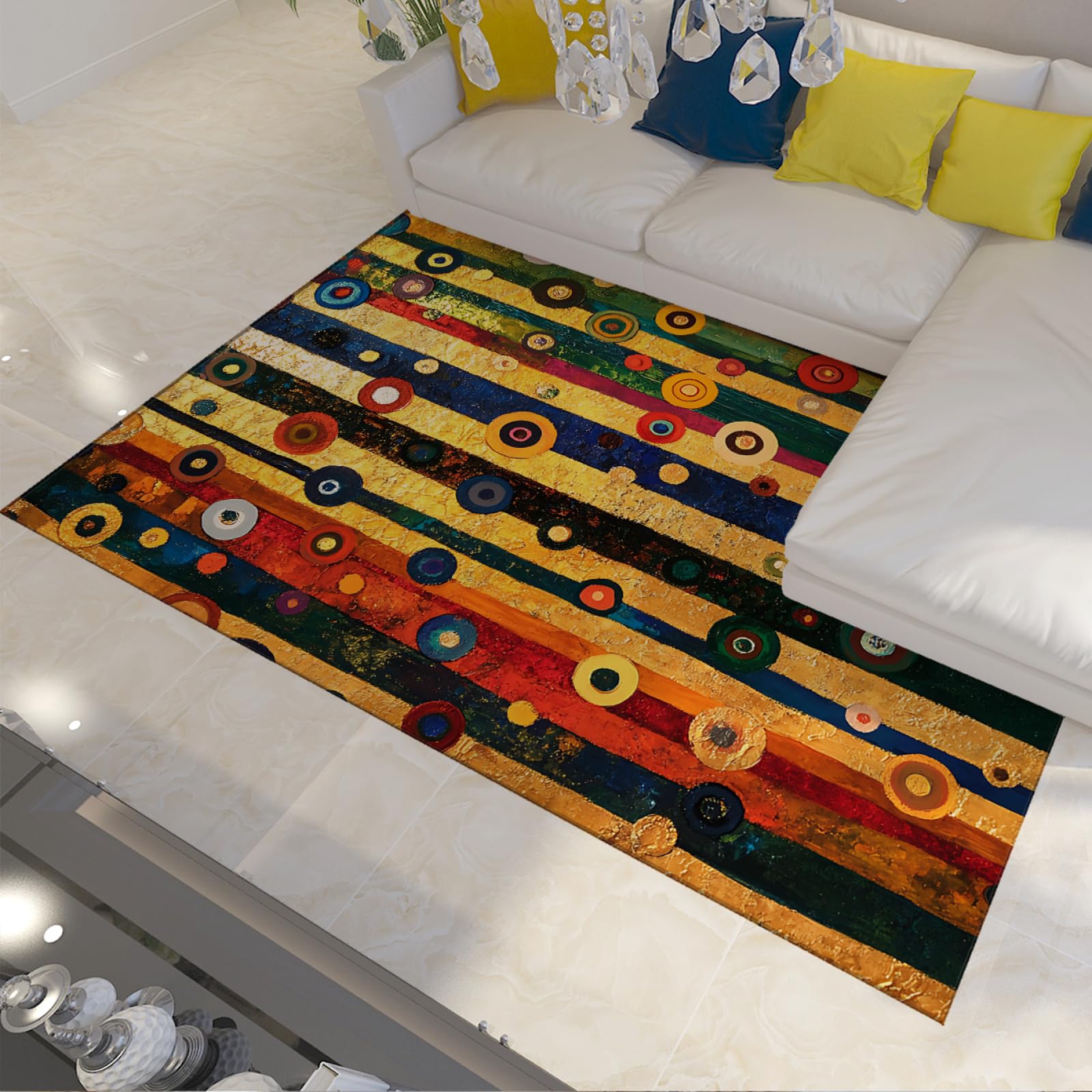 Tapis décoratif moderne de haute qualité aux finitions géométriques texturées