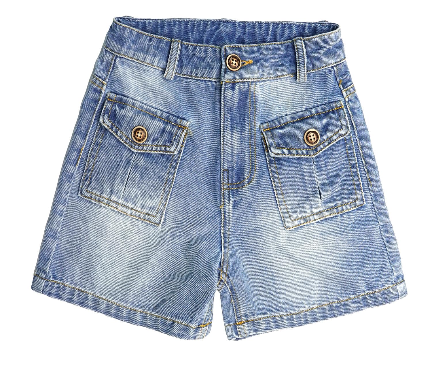 KIDSCOOL SPACE Pantalones cortos de mezclilla para niños pequeños, banda elástica en el interior, pantalones de mezclilla cargo elásticos para verano