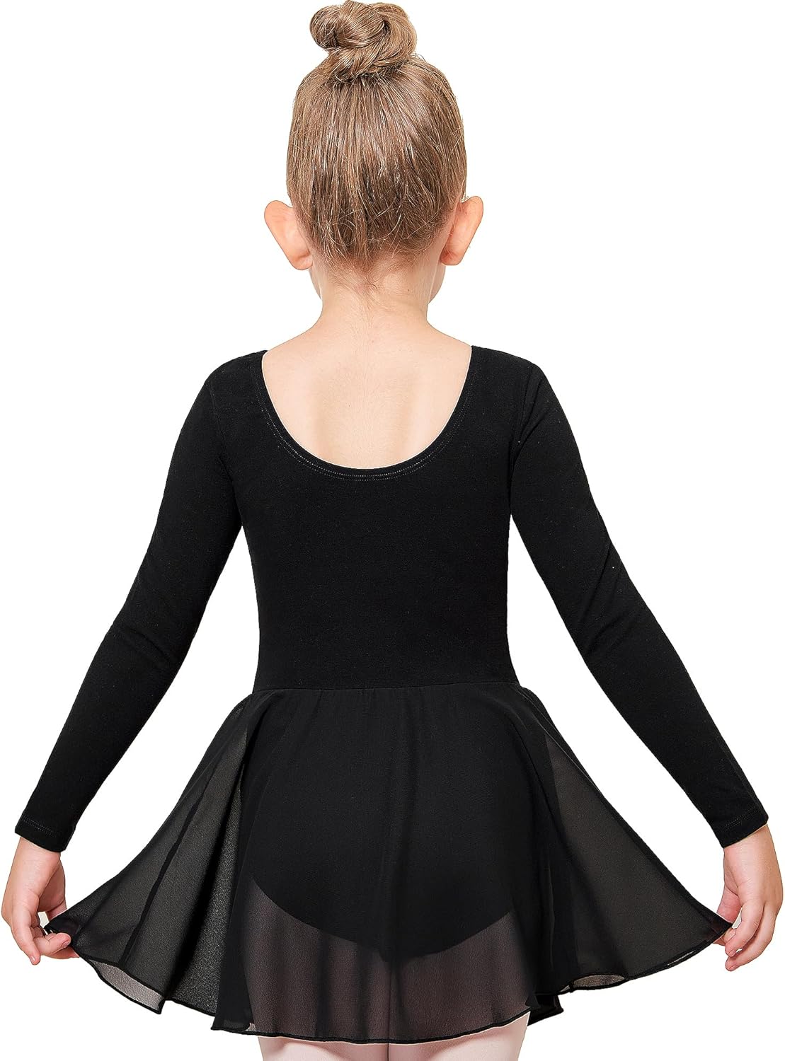 Stelle Ballet Leotards for Girls Long Sleeve Toddler Dance Leotard Outfits with Skirt Classic(Little/Big Kid) - Image 3