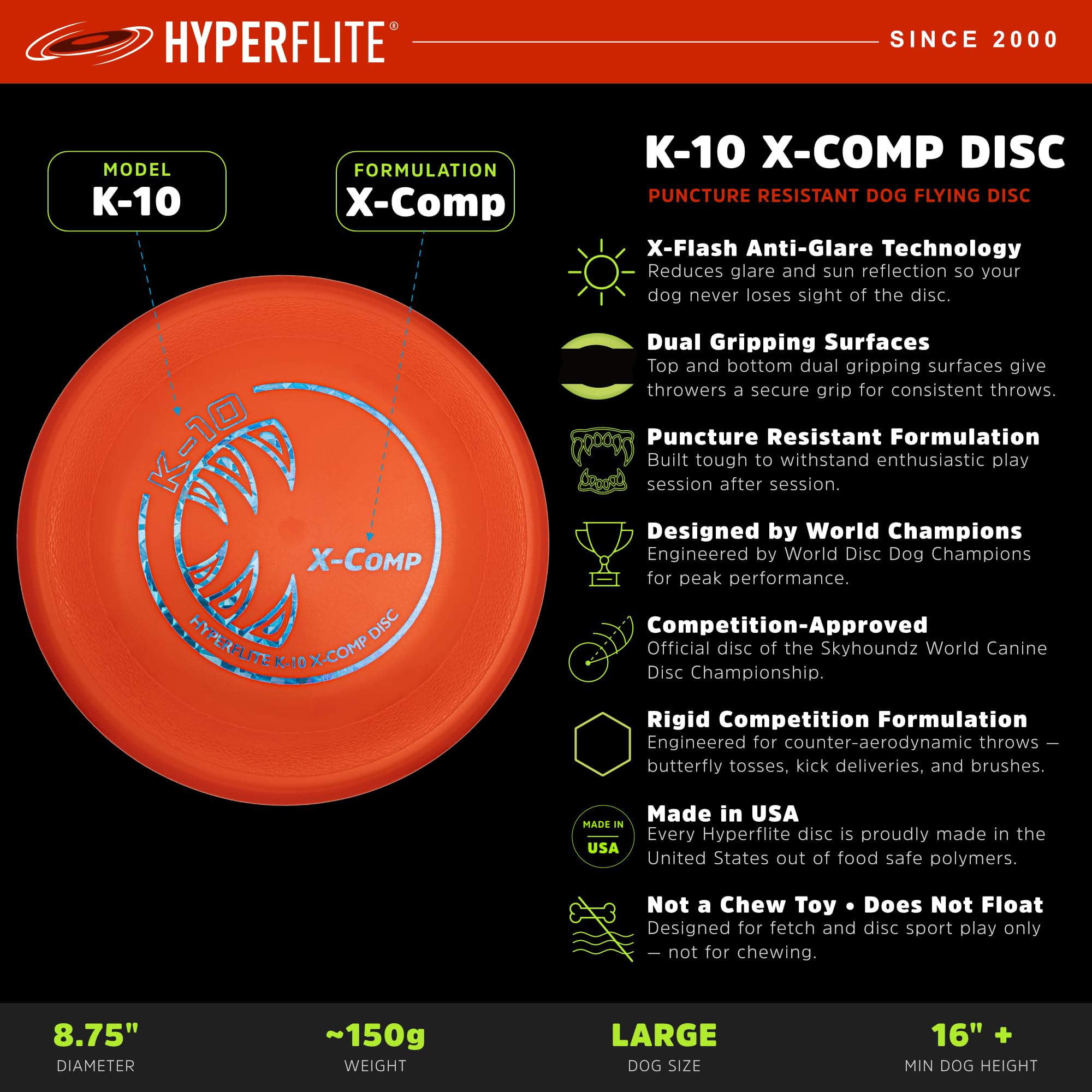 Hyperflite Jawz X-Comp, 21,4 cm, Orange