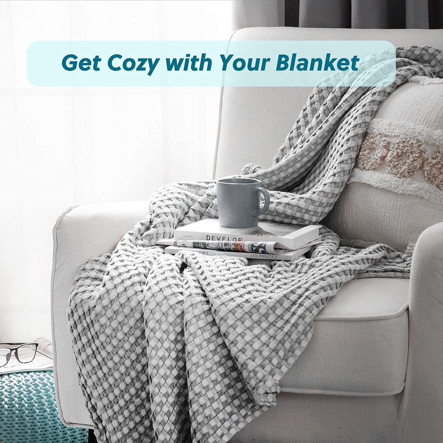 Amazon.com: Bedsure Cooling Cotton Waffle Twin XL Blanket