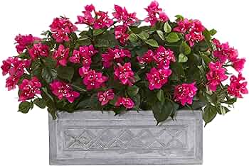 Amazon｜Nearly Natural 30インチ ブーゲンビリア ストーンプランター