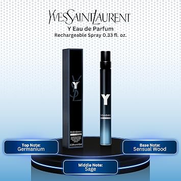 Y by Yves Saint Laurent for Men 0.33 oz Eau de Parfum Travel Spray Refillable