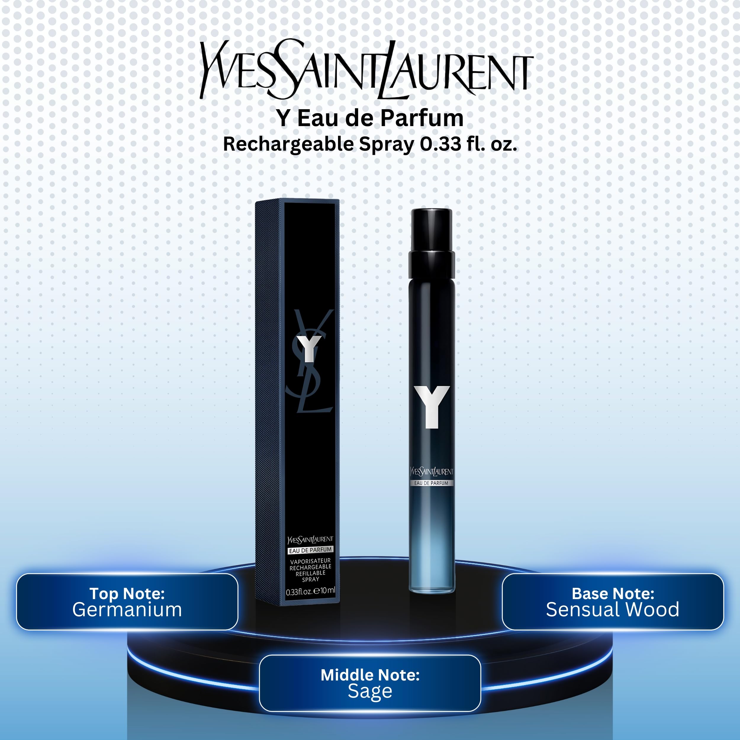 Y by Yves Saint Laurent for Men Eau de Parfum Travel Spray 0.33 oz