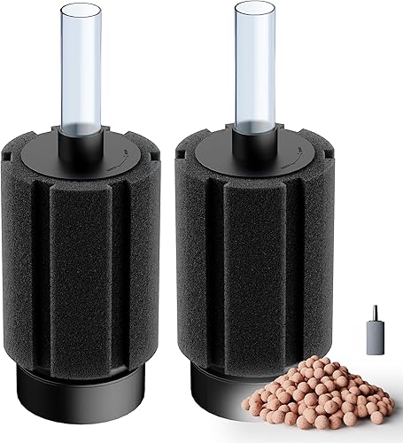 Miniatura 9 de Filtro de esponja para acuario de 80 a 150 galones con piedra de aire y medios de cerámica, filtros silenciosos para tanque de peces para cría de 1