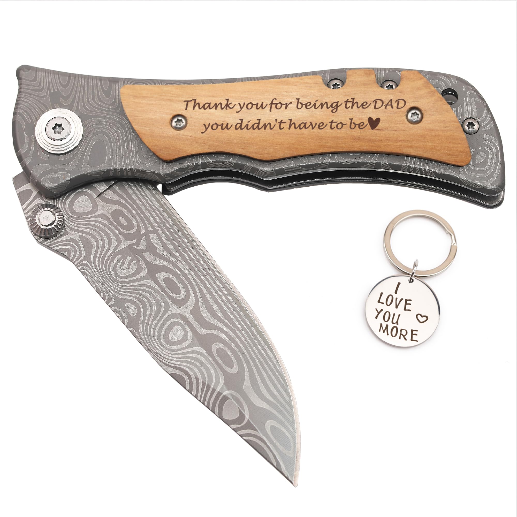 Corfara Personalized Pocket Knife for Stepfather, Gifts for Dad from Daughter, Stepdad Gifts from Stepdaugheter Stepson, Gifts for Dad Fathers Day, Thank You for Being The Dad You Didn’t Have to Be