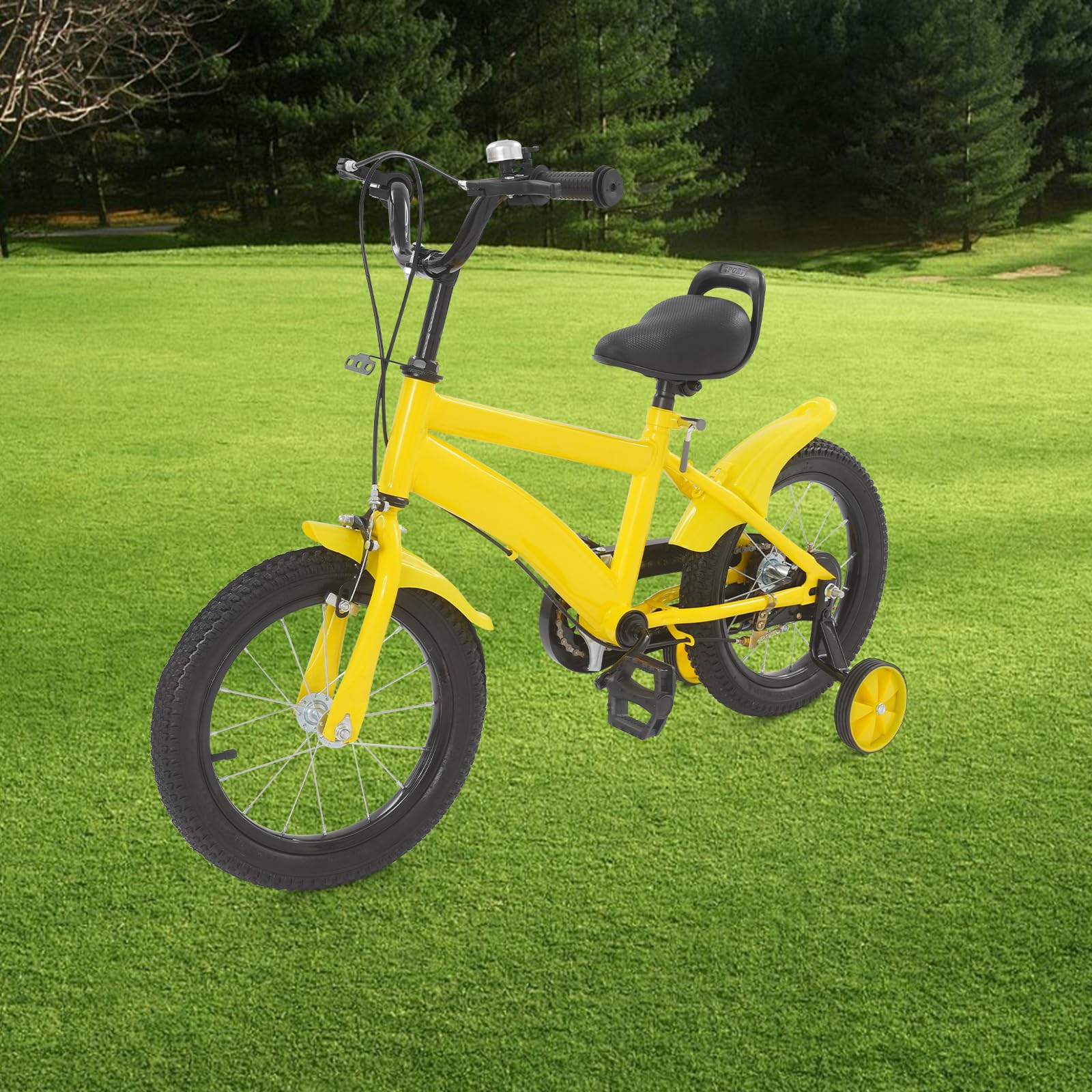 14 Zoll Kinderfahrrad, Blau Kinderfahrräder, Höhenverstellba Kinderrad mit Stützrädern, Freistehend Upgraded Kinder Fahrrad, Fahrrad für Jungen und Mädchen, für Anfänger
