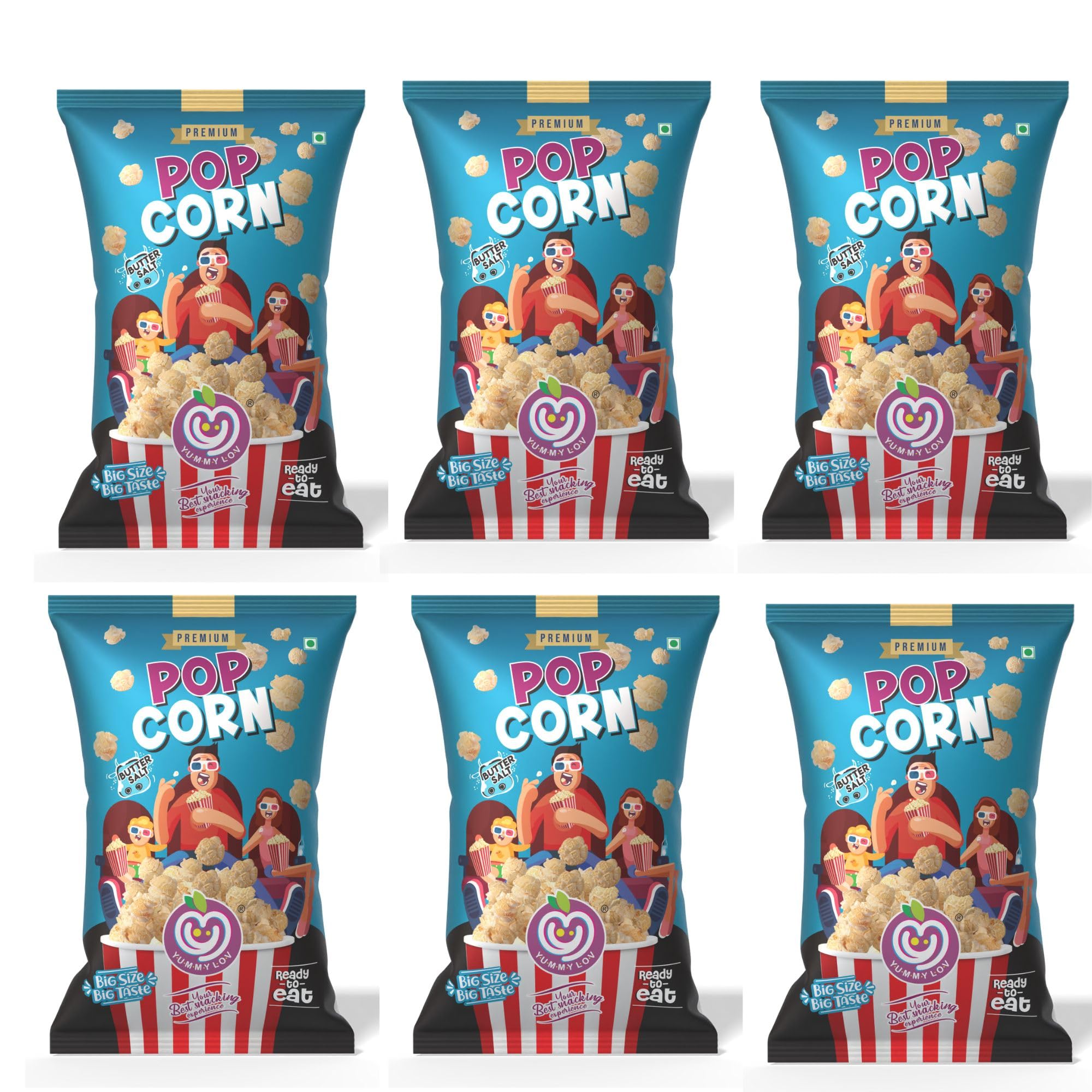 Yummylov Butter Salt Popcorn | Crispy & Savory Snack | Made from Premium Corn | No Palm Oil |Ready-to-Eat Pack | 6 x 30gm | Ideal for Office, School,Travel & Movie-image-12