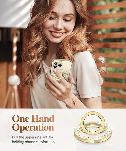 Miniatura 6 de GVIEWIN Soporte magnético para anillo de teléfono, compatible con agarre MagSafe para teléfono con soporte ajustable, soporte magnético para iPhone