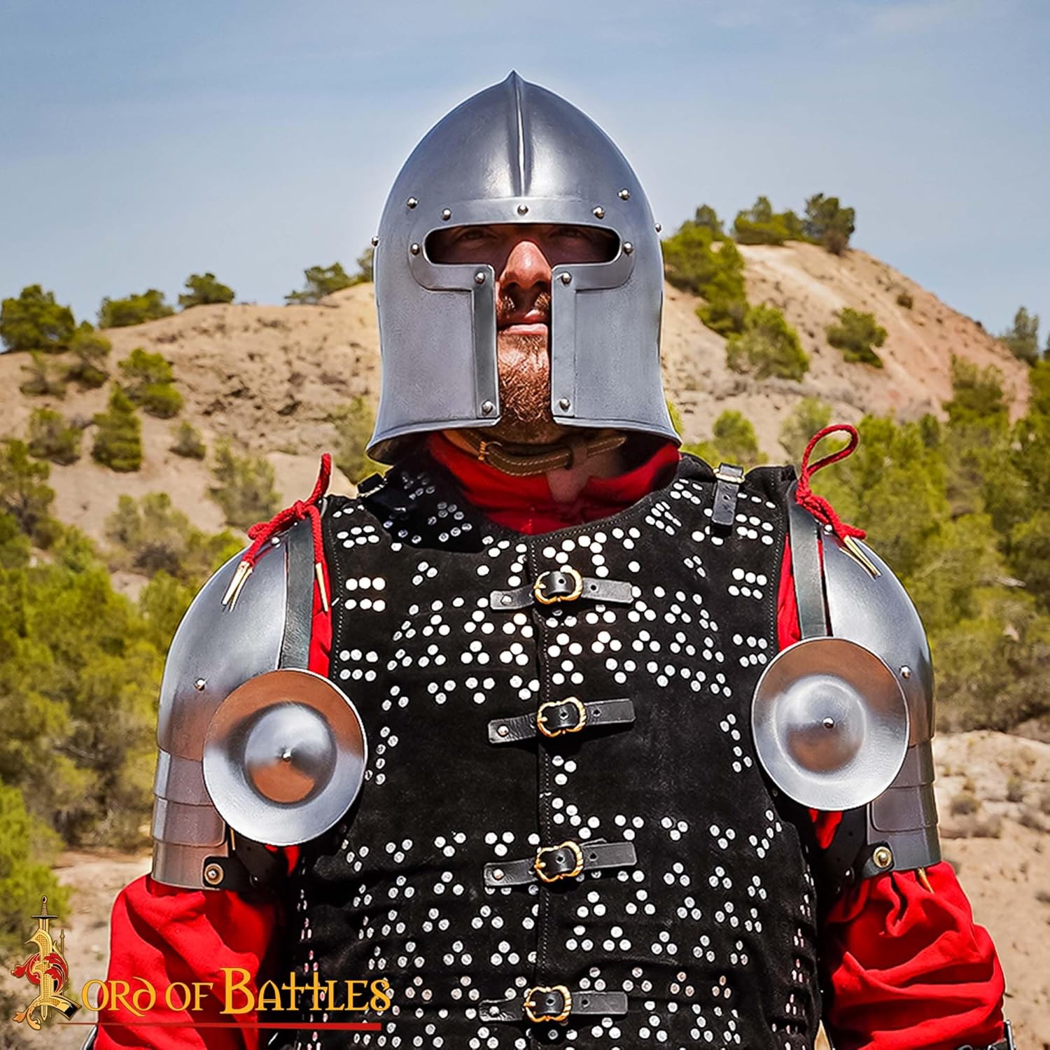 15th Century Gothic Steel Pauldrons – Medieval Shoulder Armor – Articulated Knight Plate with Rondel – Reenactment, LARP - Image 7