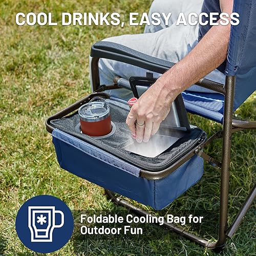 Miniatura 4 de Timber Ridge XXL - Silla de directores de gran tamaño de 600 libras, silla de campamento resistente con bolsa y mesa enfriadora, silla plegable