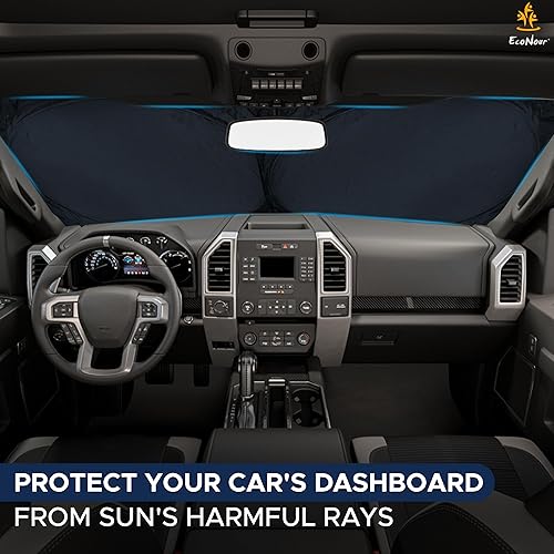 Miniatura 2 de EcoNour Parasol para parabrisas de automóvil con bolsa de almacenamiento material duradero 240T visera solar para rayos UV y protección contra el