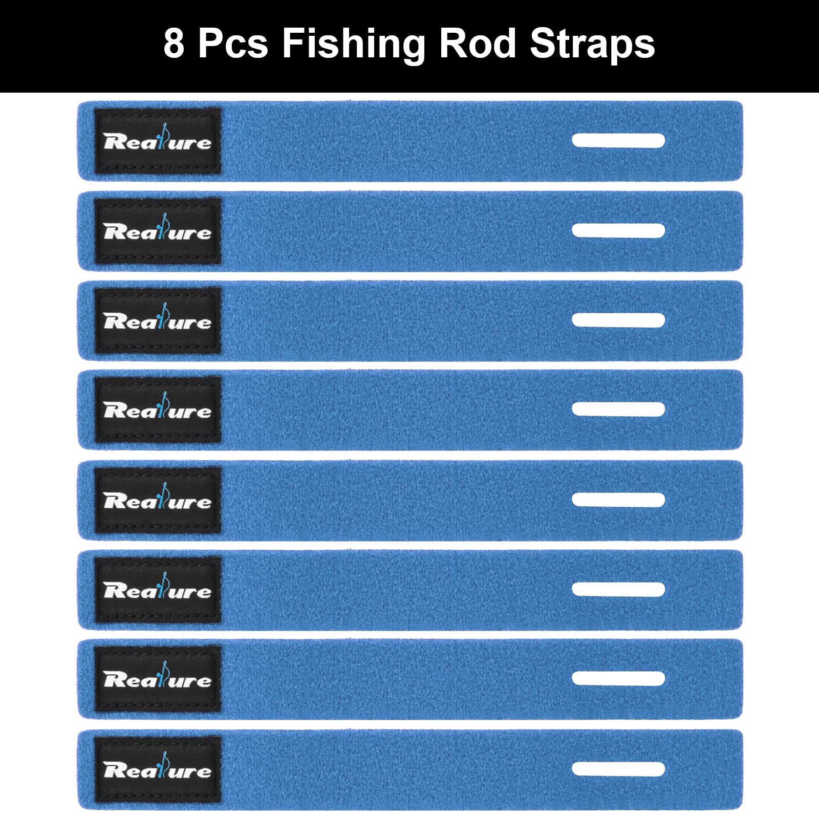 Realure 8 Pezzi Cinghie per Canna Da Pesca Cintura per Canne da Pesca Elastica Regolabile Cinghia per Fissare Le Canna Da Spinning Canne Da Feeder Canne Pesca Fodero Canna Da Pesca (Blu)
