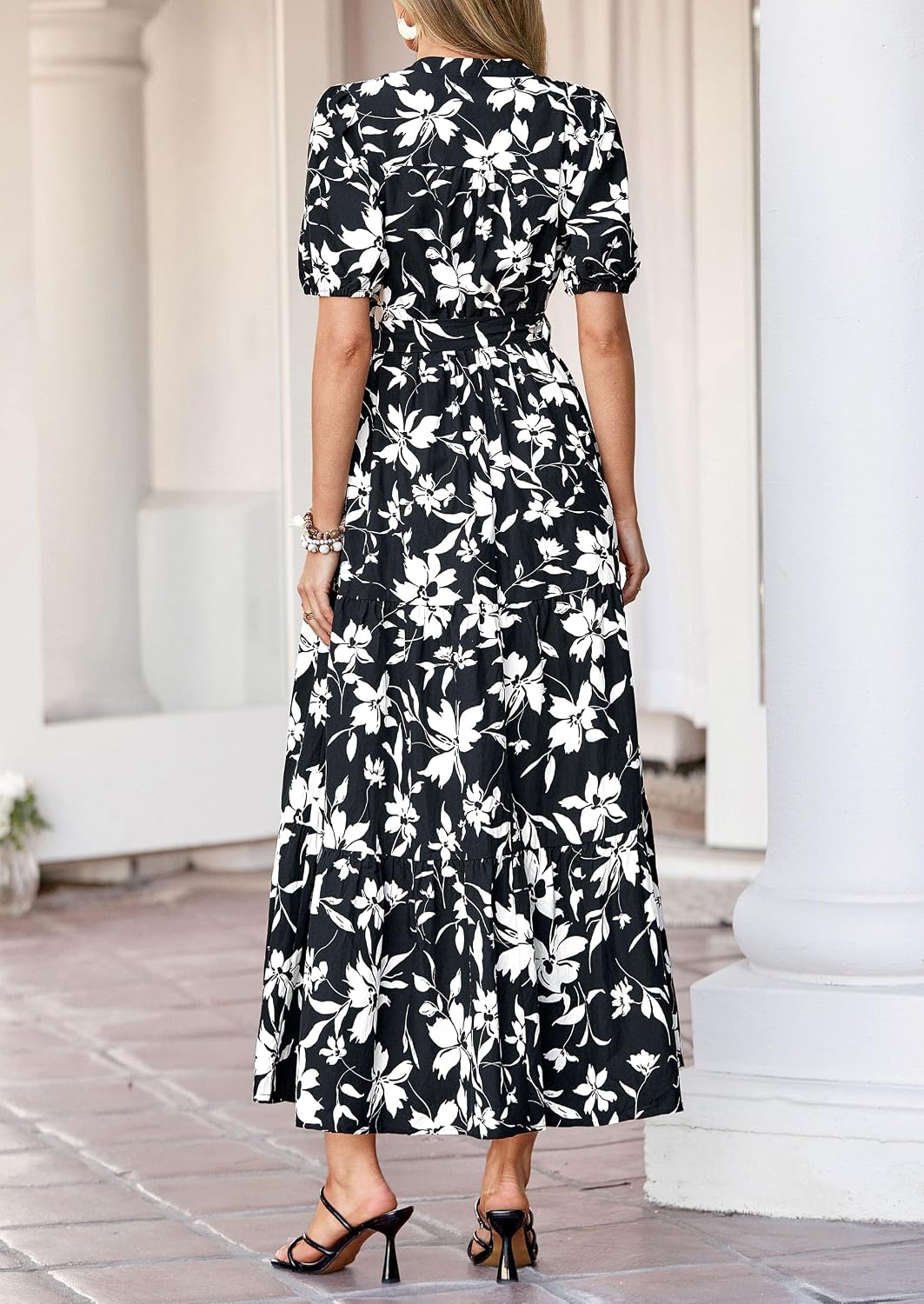 PRETTYGARDEN Women's Summer Boho Floral Maxi Dresses image 4