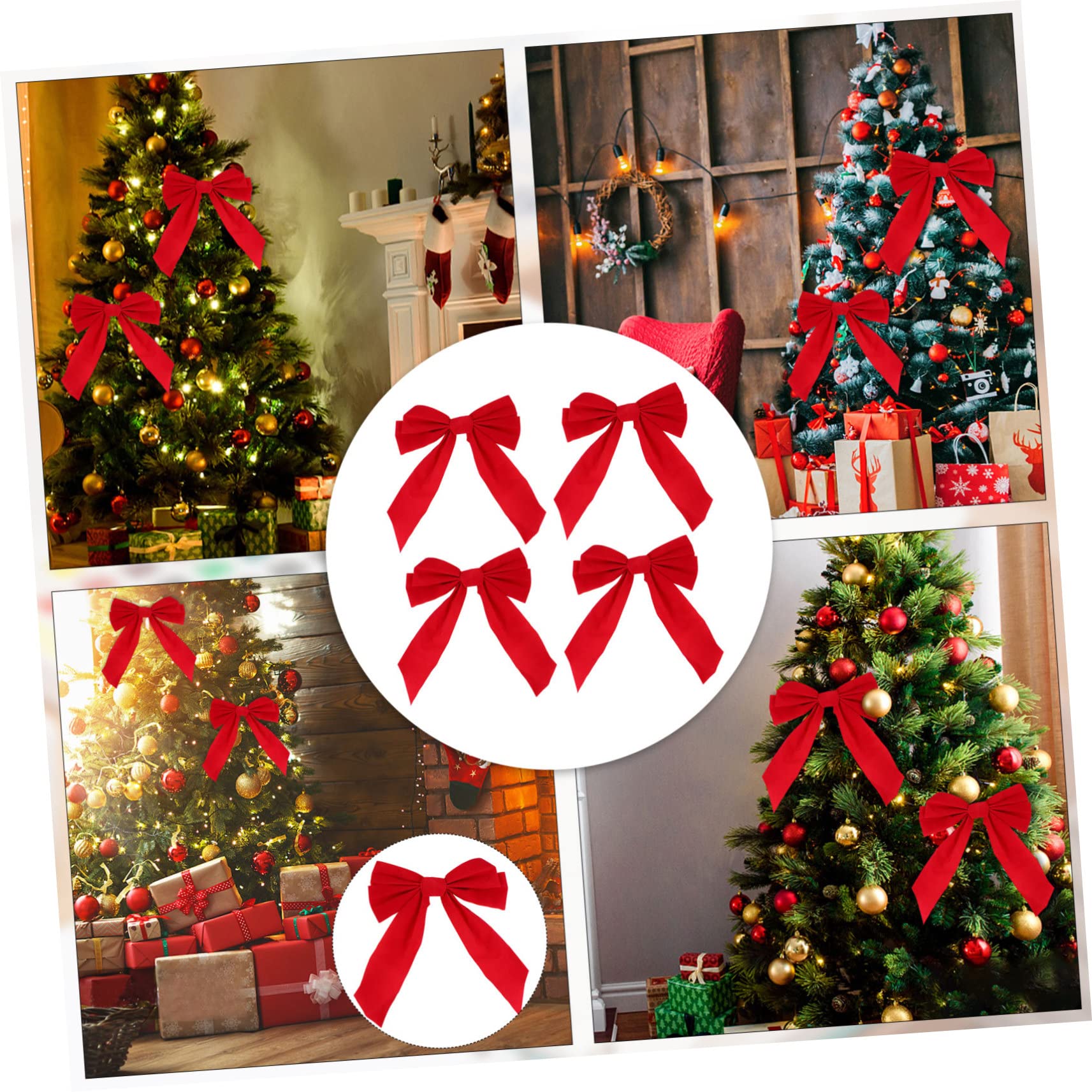 Cabilock 30 Piezas Lazo de Navidad Diver Christmas Tree Lazos para Regalos decoración navideña Guirnalda Regalos para embutidoras de Calcetines Arco de árbol de Navidad Arco de Navidad Mini