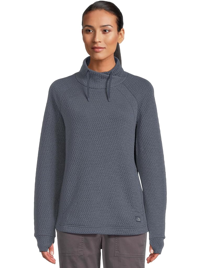 Navy L.L.Bean Ridgeknit Crossneck Pullover
