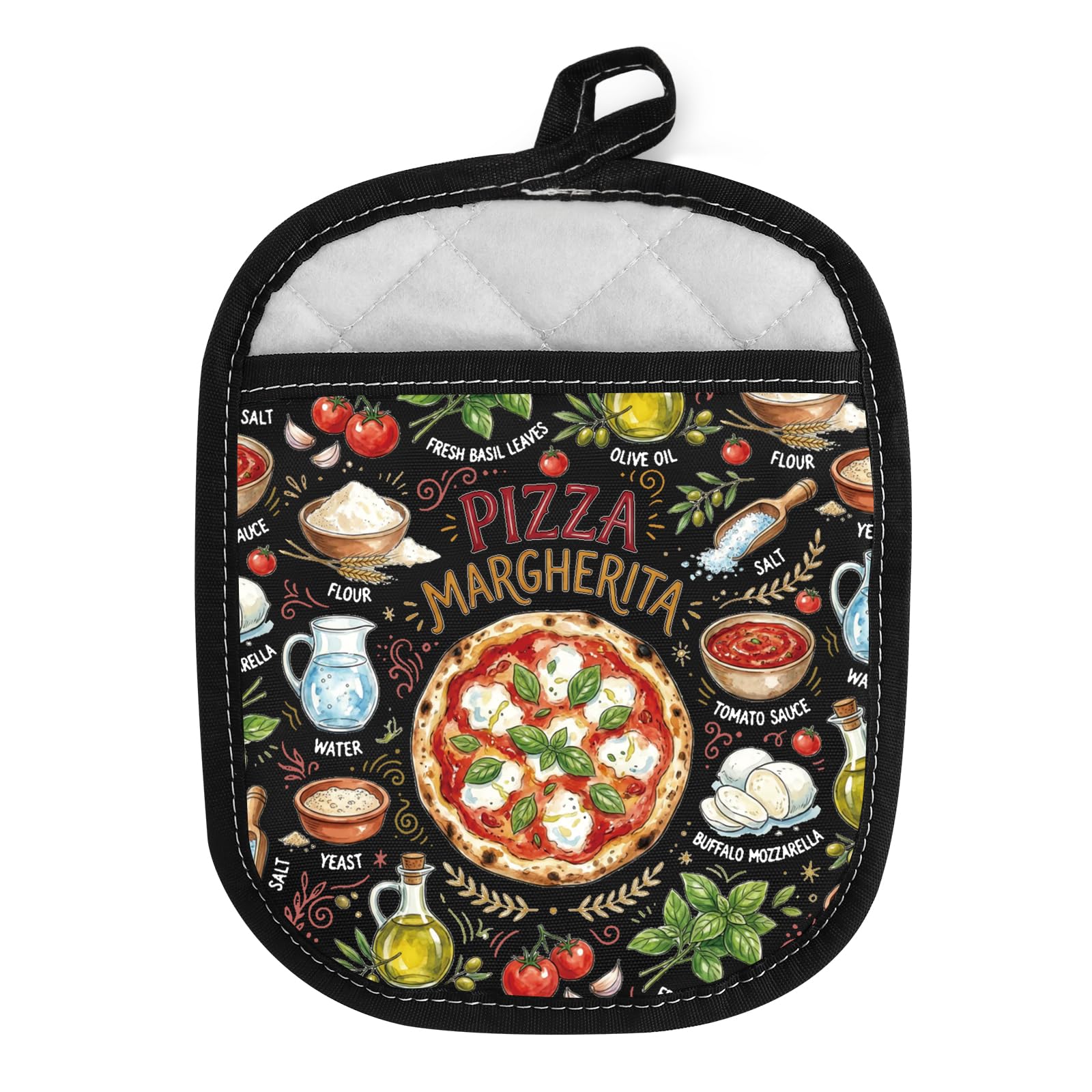 Cadeau thème pizza CMNIM : gant de four Margherita original pour les passionnés de cuisine
