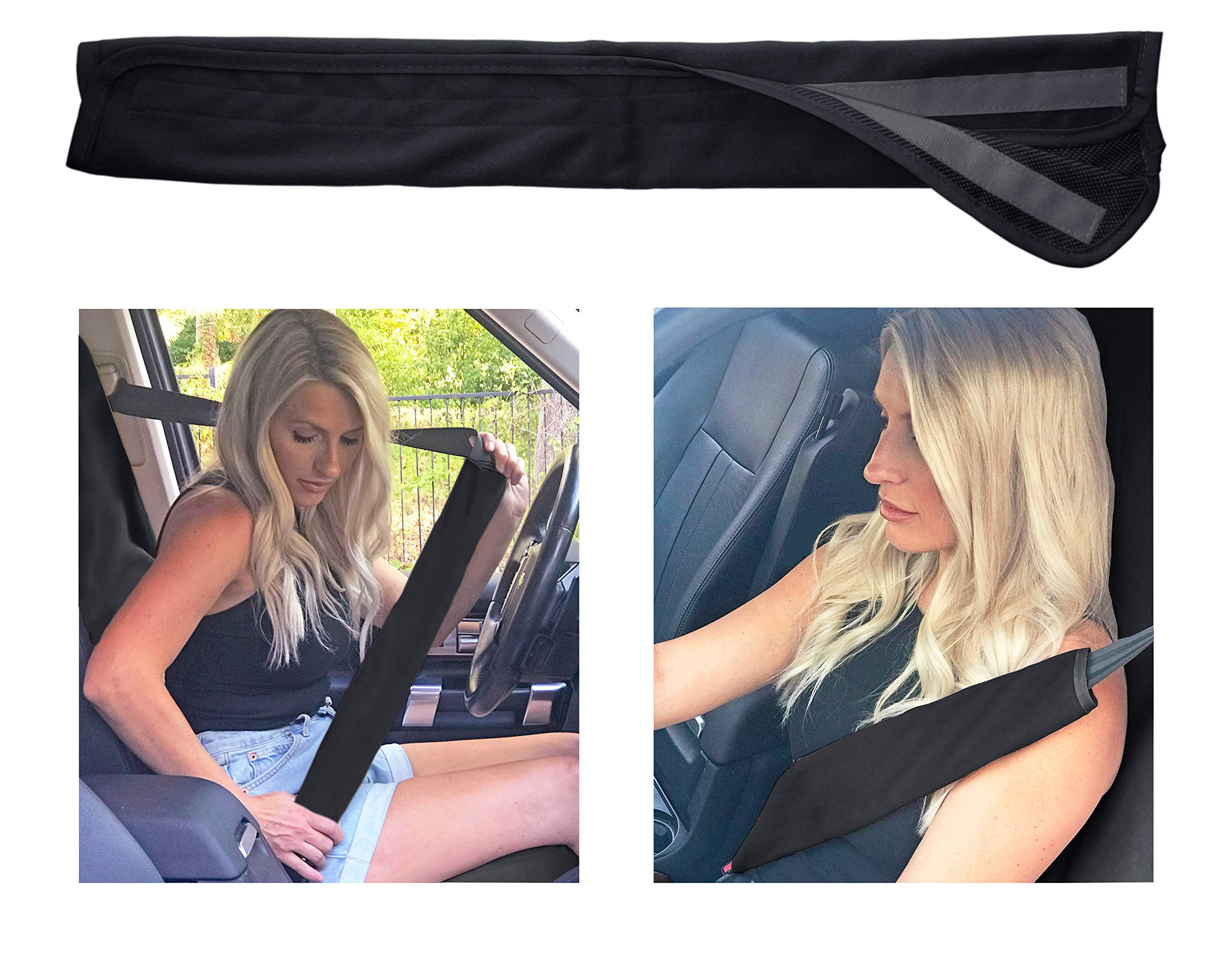 Waterproof Seat Belt Protector (Black) - Removable Auto Car Seatbelt Cover Guards Against Sweat and Odor