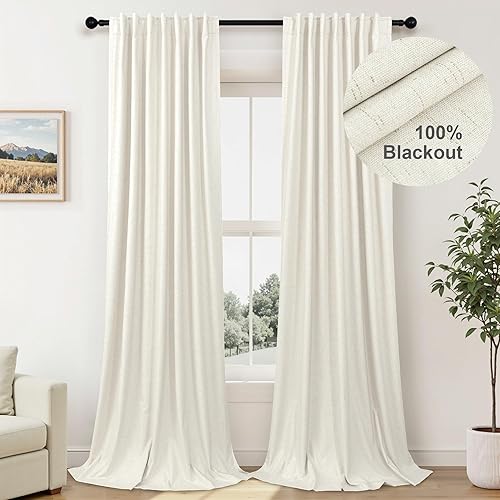 Miniatura 41 de 2 cortinas opacas blancas de 80 pulgadas de largo personalizadas, a prueba de ruido, modernas, con pestaña trasera, para cocina, sala, cabina, de
