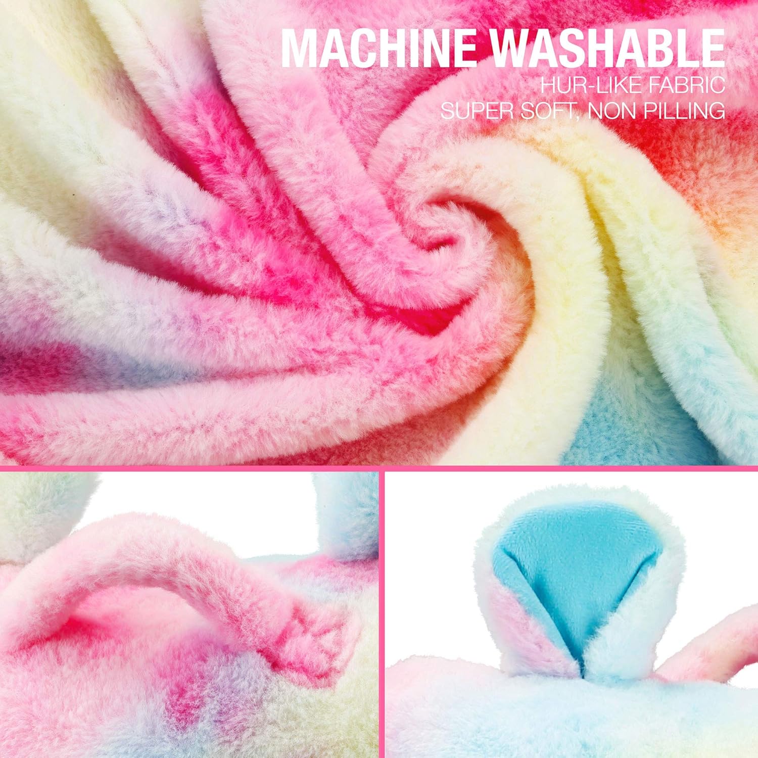 Vekkia Rainbow Faux Fur Reading & Bed Rest Pillow with Support Arms, Memory Foam. Perfect Back Support Cushion for Kids/Girls Reading/Watching TV/Sitting Up in Bed (Pink) : Home & Kitchen