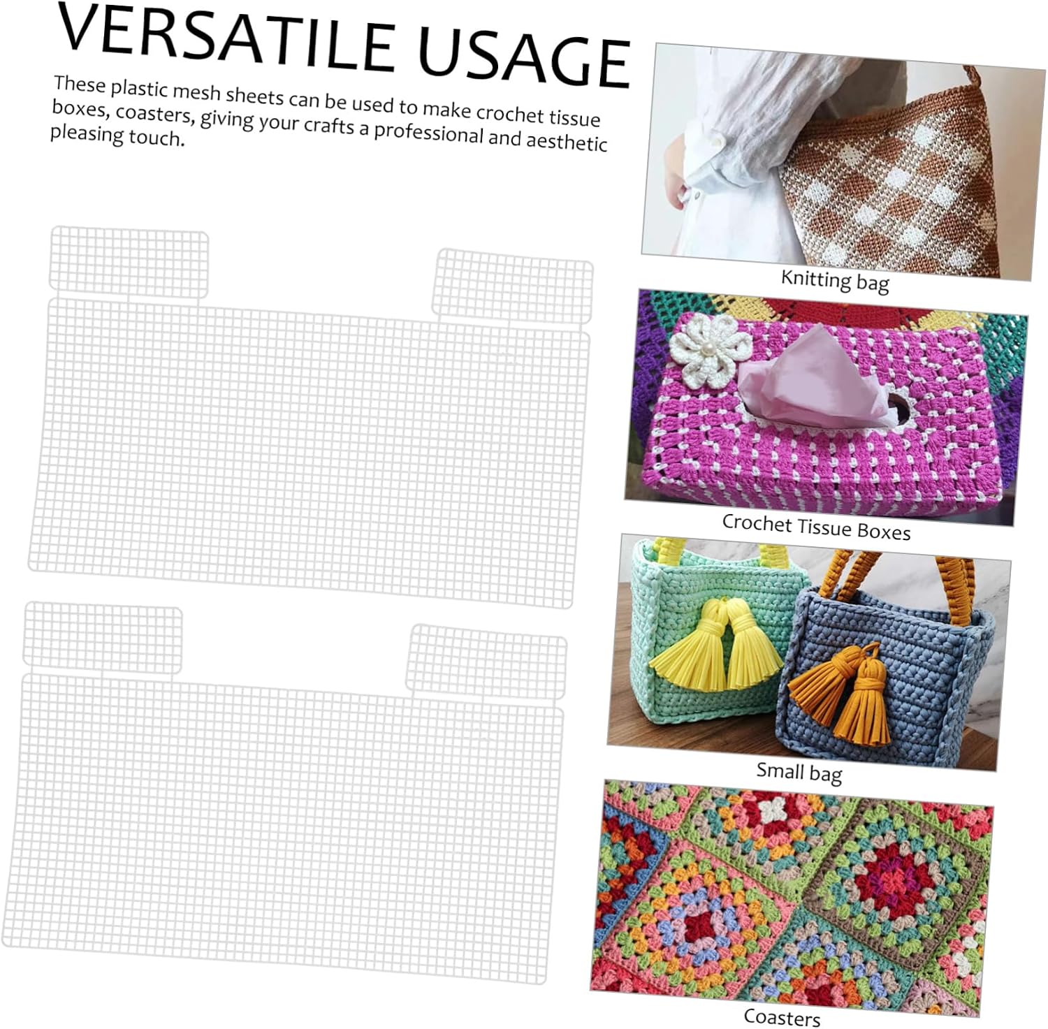 Hemoton 5pcs Decorative Mesh Sheets Plastic Canvas Sheets Needlepoint Mesh Embroidery