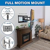 Vista 6 de Mount-It! Fireplace Mantel TV Wall Mount, Above Fireplace Drop Down TV Mount, Pull Down Mantle Mount with Spring Assist, Sizes 42-65 inches with