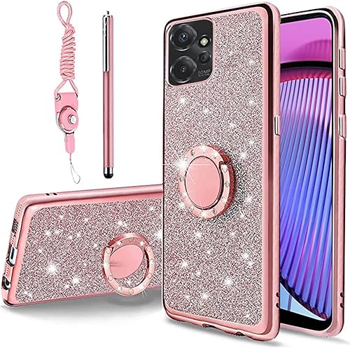 B-wishy Funda para Moto G Power 2023 para mujer, con purpurina, cristal, mariposa, corazón, floral, delgada, TPU de lujo, linda funda protectora con